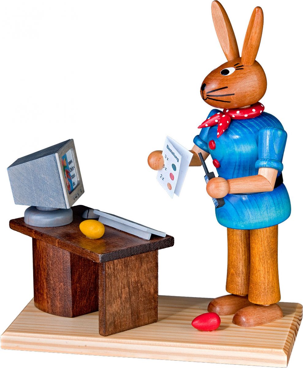 Räuchermann Osterhase am Computer Räuchermann Osterhase am Computer